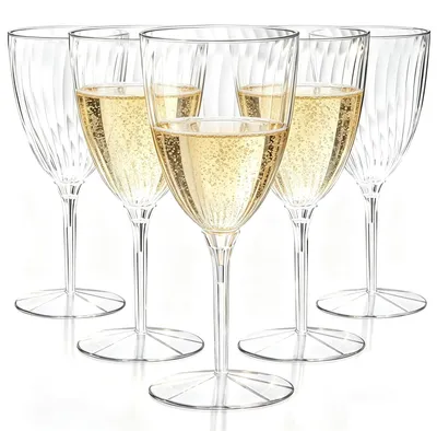 16 Kunststoff-Champagnergläser, 227 ml, klar, wiederverwendbar