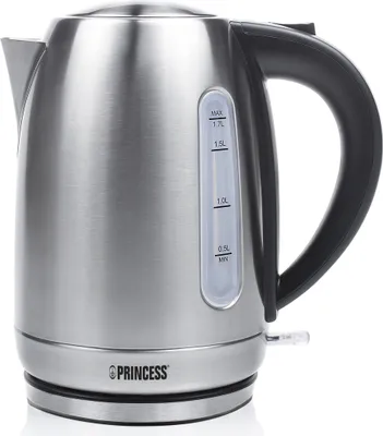Zdjęcie produktu dla Princess 236018 Czajnik - 1,7 litra - 2200 W - stal nierdzewna - stal nierdzewna - wskaźnik poziomu wody - zabezpieczenie przed przegrzaniem (01.236018.01.001)
