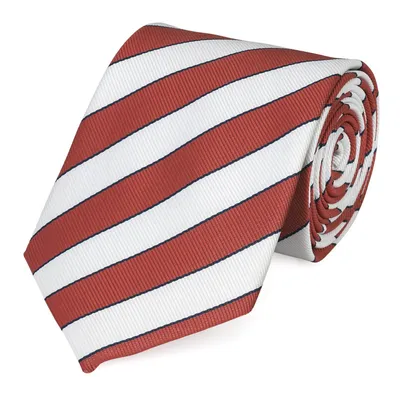 Produktbild von Fabio Farini - 1 Stück gestreifte Herren Krawatte - Tie mit Streifen in 6cm oder 8cm Breite Breit (8cm), Signalrot/Weiß/Schwarz