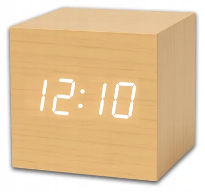 Obrázek produktu pro Digitální budík D289 s imitací dřeva, teploměrem a LED displejem