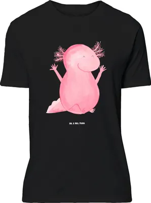 Produktbild von Mr. & Mrs. Panda Größe XL T-Shirt Axolotl Hurra - Schwarz - Geschenk, Spaß, Axolot, Zufriedenheit, mit Spruch, Tshirt, Fröhlich, Shirt