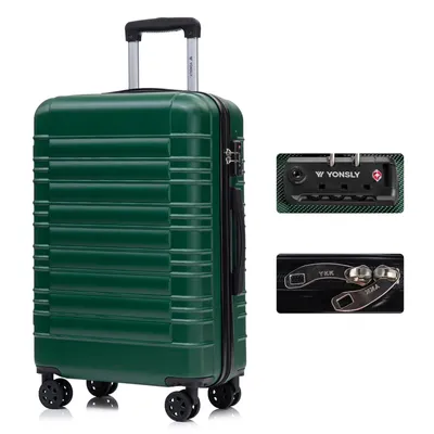 Produktbild von yonsly Premium Reisekoffer TSA-Schloss,YKK-Reißverschluss Hartschalen-Koffer Trolley Kabinenkoffer Rollkoffer Suitcase Handgepäck (Dunkelgrün,L)