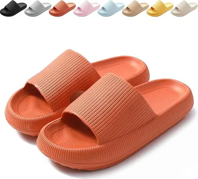 Produktbild von Rutschfeste Badeschuhe für Damen & Herren – Bequeme EVA Badelatschen, Leichte Cloud Schlappen als Hausschuhe für Dusche, Bad & Sommer Indoor/Outdoor