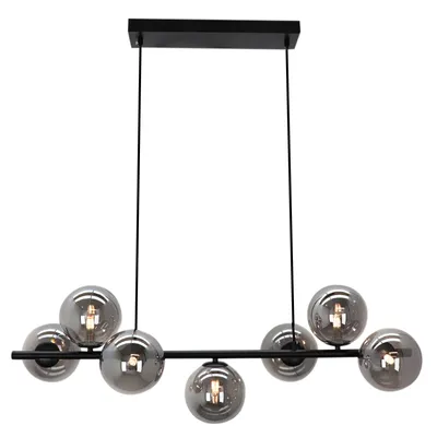 Produktbild von Olucia - REMO - Pendelleuchte - Grau / Schwarz - 7 Lampen