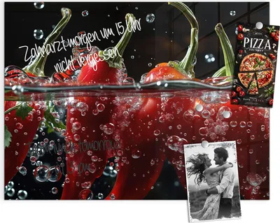 Produktbild von Magnettafel 120x90cm Pinnwand Whiteboard beschreibbar - Paprika im Wasser
