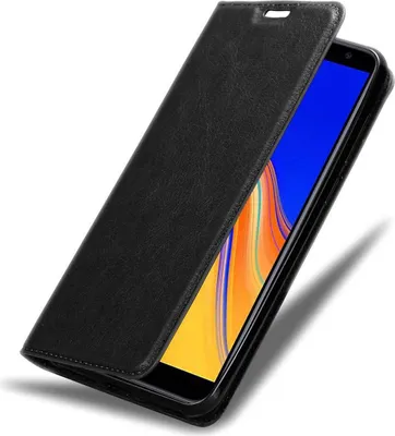 Obrázok produktu pre Cadorabo puzdro pre Samsung Galaxy J6 PLUS ochranný kryt v čiernej farbe puzdro na mobilný telefón kryt magnetické zatváranie