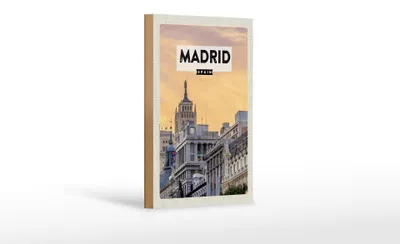 Produktbild von Holzschild Reise 12x18 cm Madrid Spanien kurz Trip Dekoration