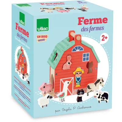 Produktbild von Vilac Holz Bauernhof Formenbox Lernspielzeug Bauernhoftiere Kinder