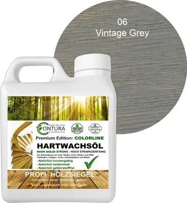 Produktbild von Contura 1 Liter FARBIGES Hartwachsöl Colorline Premium Hartwachs - 06 Vintage Grey