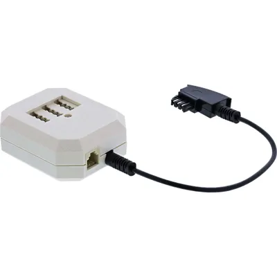 Produktbild von InLine TAE Adapter, TAE-F Stecker an TAE NFN + RJ11 (6P4C) Buchse, 0,2m, TAE (F), TAE (N) + RJ-11, 0,2 m, Beige