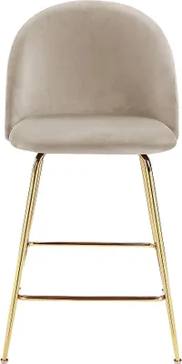 Produktbild von 2er-Set MELBOURNE Barhocker - Velours und Metall in Gold - Farbe beige