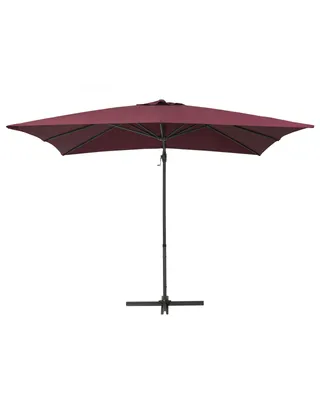 Produktbild von BELIANI Sonnenschirm Rot Polyester quadratische Form 250 x 250 x 235 cm Terrasse Balkon Garten