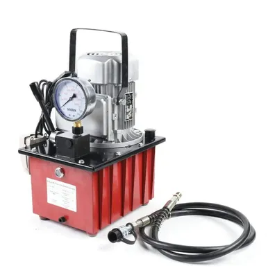 Immagine prodotto di Pompa idraulica elettrica 220V - Gruppo idraulico da 0,75 kW - Alta pressione - Serbatoio olio da 7 litri - Adatta per sollevamento, piegatura e pressatura - Colore: rosso