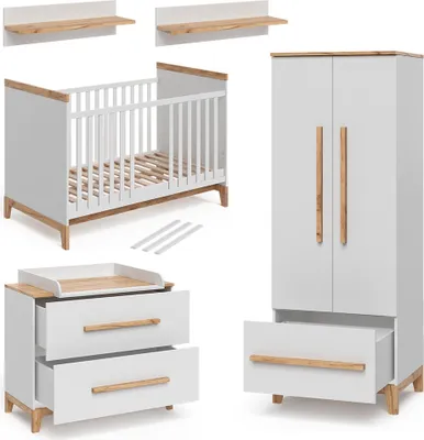 Image de Set de chambre d'enfant Vitalispa Malia blanc/chêne Lot de 4, Model 38272