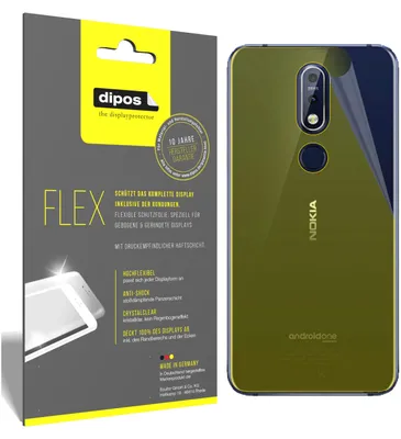 Produktbild von 3x Nokia X7 (2018) Rückseite Schutzfolie Folie, 100% Displayabdeckung, dipos