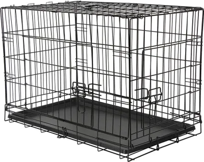 Produktbild von Melko Drahtkäfig faltbar Hundetransportbox Gitterbox - 120x80,5x75 cm Schwarz