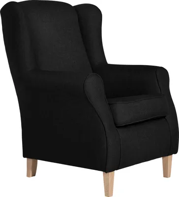 Produktbild von Max Winzer Ohrenbackensessel Lorris - Flachgewebe schwarz - Maße: 77 x 86 x 103 cm