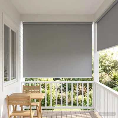 Produktbild von Rollo mit UV-Schutz Hellgrau 180 x 140 cm Polyester