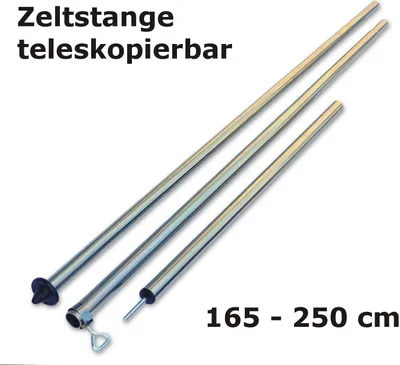 Produktbild von Zeltstange 165 - 250 cm Teleskop Aufstellstange für Zelt Vordach Tarp Vorzelt