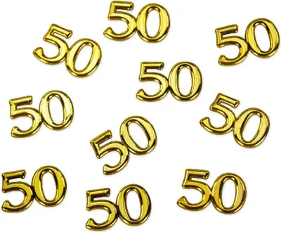Produktbild von Oblique Unique 10x Konfetti Zahl 50 Deko Geburtstag Hochzeitstag Jubiläum - gold