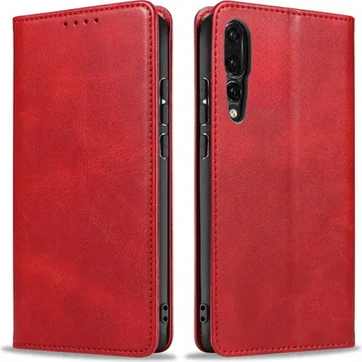 Produktbild von Handyhülle für Huawei P20 Pro Kunstleder Flip Cover Hülle Handytasche Case Kartenfach Farbe: Rot
