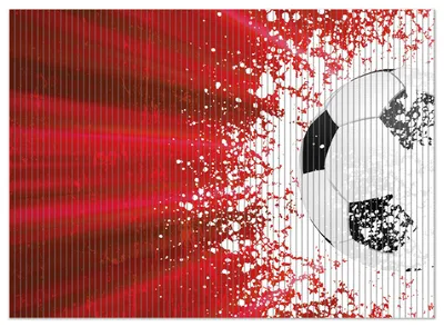 Produktbild von Wallario Duschmatte Antirutschmatte Badmatte Fußmatte Fußball - Splashing Design in rot, Größe ca. 90 x 65 cm