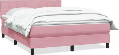 Obrázok produktu pre Posteľný rám boxsping s matracom ružový 140x210 cm zamat