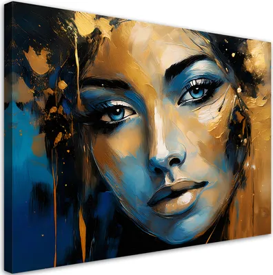 Produktbild von Leinwandbild Frau Gold Abstrakt 100x70 Feeby Gold bild für die wand bereit zum aufhängen