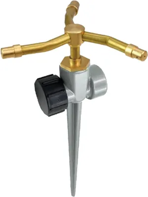Immagine prodotto di Irrigatore per prato - Irrigatore da giardino - Sistema di irrigazione per il giardino - Rotazione a 3 bracci - 22 x 15 x 15 cm - Argento