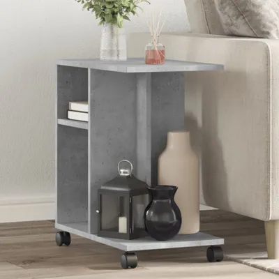 Produktbild von Möbel Beistelltisch mit Rollen Betongrau 50x30x55 cm Holzwerkstoff - Beistelltische &50299