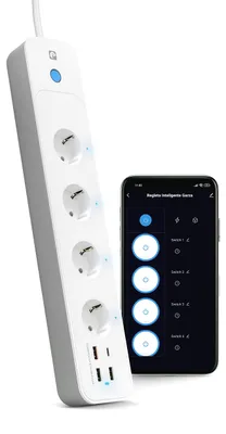 Smart WLAN-Steckdosenleiste, 4 Steckdosen, 2 USB-A, USB-C, PD20W/QC3.0