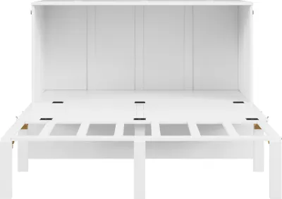 Produktbild von Schrankbett 140x200cm Wandbett (Ohne Matratze) Holzbett Doppelbett Wandklappbett Jugendbett Vertikales Schrankbett Mit Lattenrost Weiß