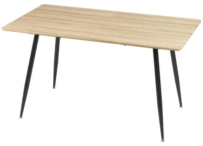 Immagine prodotto di Homcom Tavolo da pranzo di design Skandi, tavolo da cucina, per 4 persone, effetto legno, 140 cm x 80 cm x 76 cm, naturale + nero
