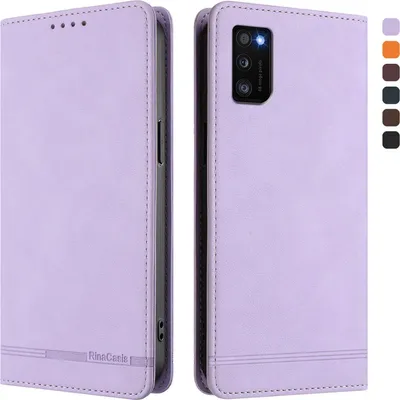 Produktbild von Hülle für Samsung Galaxy A41, Retro Kunstleder Ständer Klapphülle mit Kartenfächer und Magnetische Violett