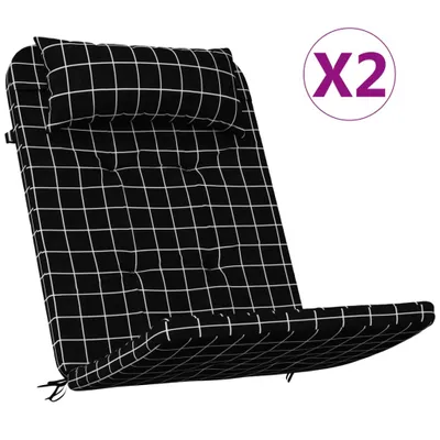 Immagine prodotto di vidaXL Cuscini Adirondack 2 pezzi in tessuto Oxford a quadri neri