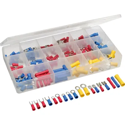Produktbild von InLine Kabelschuhe Set, 200-teilig, Blau, Rot, Gelb