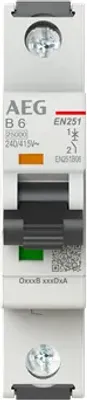 Produktbild von BUSCH JAEGER Sicherungsautomat EN251B06 B 25kA 6A 1P