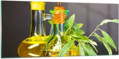 Produktbild von Bilder auf glas - Flasche Glas Olive Öl - 120x50cm - Glasbilder - Wandbilder - Kunstdruck - zum Aufhängen bereit - Wanddekoration aus Glas - Glas Bilder - Wandbild auf Glas - GAB120x50-2168