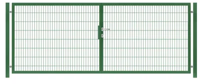 Produktbild von 550 x 160 cm Doppelstabmatten Gartentor Vollrahmen Doppeltor 8/6/8 Grün