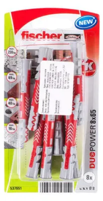 Zdjęcie produktu dla Uniwersalny Kołek F8X65Mm 8 Sztuk Fischer Duopower K Nv