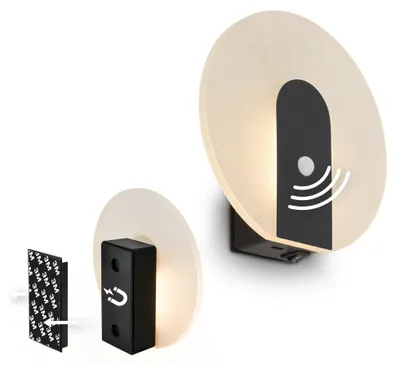 Zdjęcie produktu dla Ścienna lampa LED, lampa ścienna bez podłączenia do prądu, z czujnikiem ruchu, z akumulatorem, montaż bez wiercenia