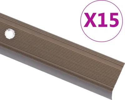 Produktbild von Moderne® - CLORIS Treppenkantenprofil in L-Form 15 Stk. Aluminium 90cm Braun -  - 90 x 3,5 x 3 cmBraun @Möbel Multifunktional 40265