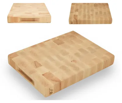 Zdjęcie produktu dla DESKA do krojenia END GRAIN SZTORCOWA BUKOWA olejowana 32x24x4 solidna LOGO