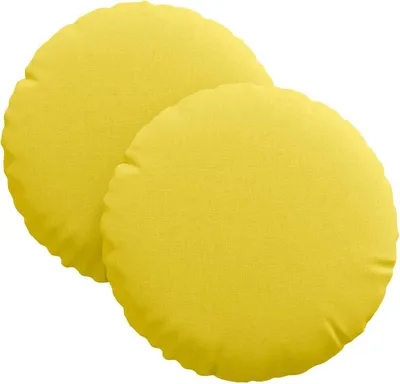 Zdjęcie produktu dla vidaXL Poduszka do siedzenia 2 szt. jasnożółta Ø30 x 13 cm Tkanina