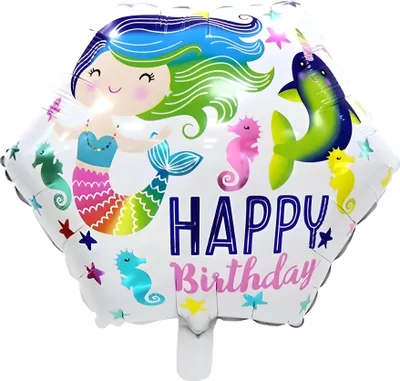 Immagine prodotto di Palloncino in foil Happy Birthday quadrato 45 cm, multimaiden colorato bianco