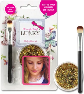Produktbild von Lukky schimmerndes Körpergel mit Pinsel, gold