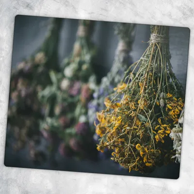 Produktbild von Glas-Herdabdeckplatten Glaskeramikkochfeld-Abdeckung Spritzschutz Glas 60 cm x 52 cm - Die Trauben Von Kräutern