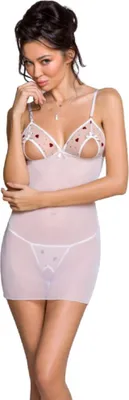 Obrázek produktu pro Košilka Passion Lovelia Chemise - Bílá S/M