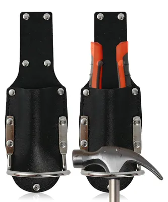 Hamerhouder für Gürtel, Leder, 2 Stück, mit Metallbügel