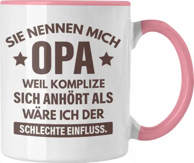 Produktbild von Trendation - Lustige Tasse Opa Geschenke Großvater Vatertag Geburtstag Kaffeetasse mit Spruch für Opa (Rosa)